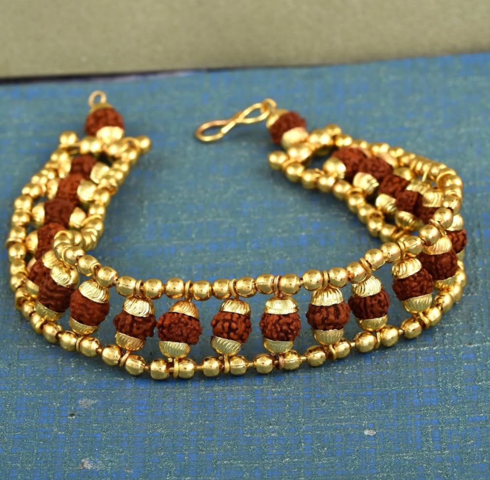 Beaded 7 Mukhi Rudraksha Rakhi Bracelet for Men and Women