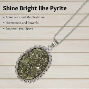 Pyrite Stone 5-30 gram  Original Pendant Necklace - Certified Pyrite Pendant for Men and Women - Real Pirate Stone Crystal Pendant for Money, Wealth, Abundance and Success