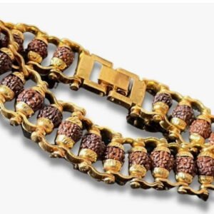 7 Mukhi Gold plated Modern Rudraksha Bracelet for Men and Women