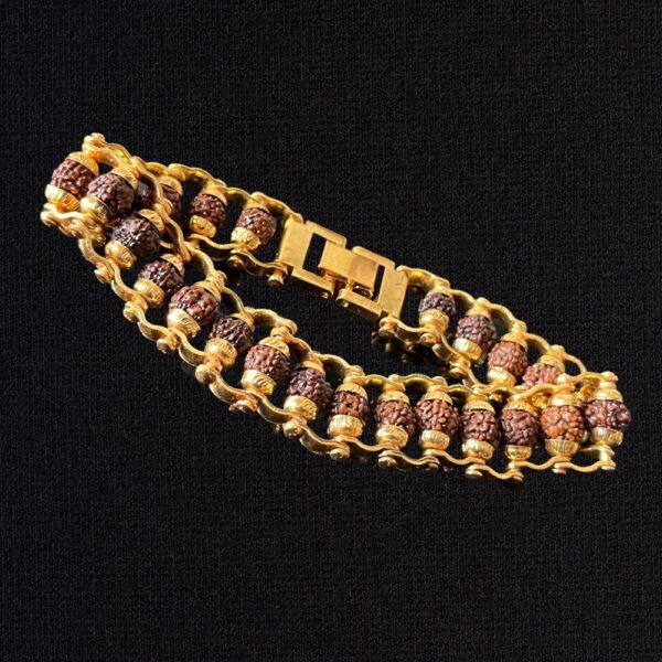5 Mukhi Rudraksha Bracelet + Premium Quality Mahadev Trishul Damru Pendant for Men and Women - Image 6