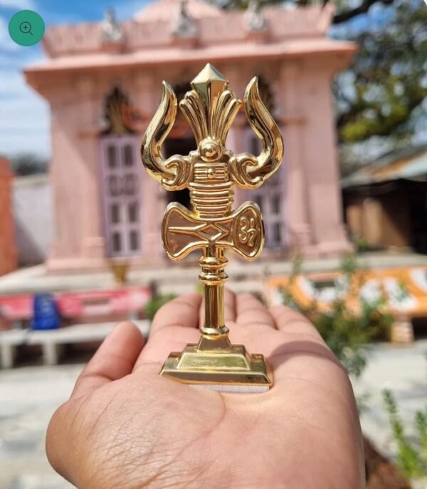 Mahadev Trishul Damru 18K Gold Plated Premium Car Desk