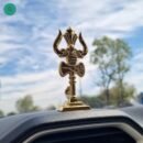 Mahadev Trishul Damru 18K Gold Plated Premium Car Desk