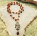 7 Mukhi Gold Plated Trishul Rudraksha Mala With Pendant For Men & Women