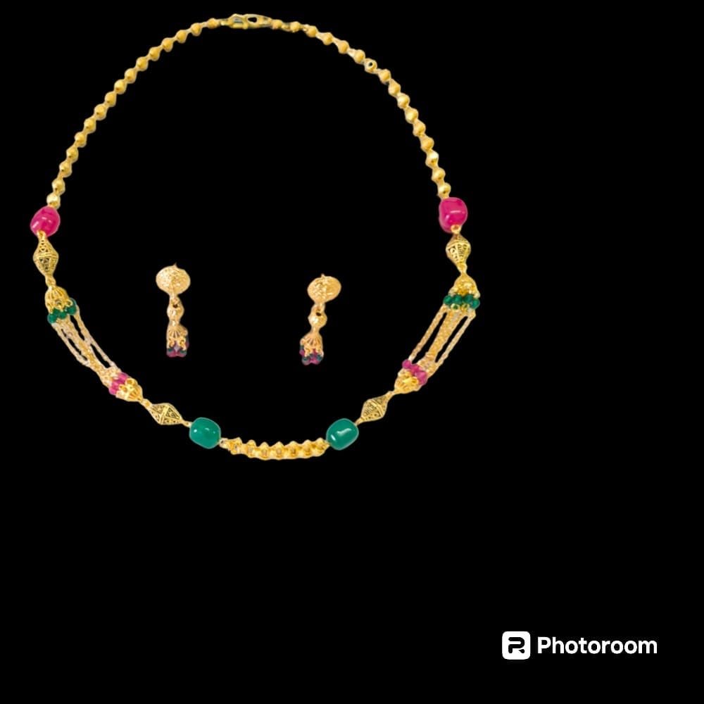 Gold plated necklace with earring for women - Image 5