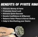 Pyrite Stone Original Ring - Certified Pyrite Ring for Women and Men - Real Pirate Stone Crystal Ring for Money, Wealth, Abundance and Success