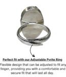 Pyrite Stone Original Ring - Certified Pyrite Ring for Women and Men - Real Pirate Stone Crystal Ring for Money, Wealth, Abundance and Success