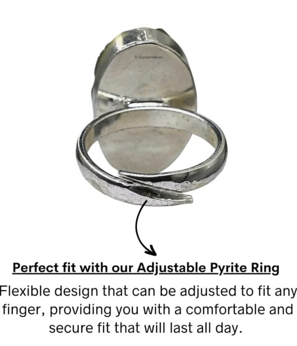 Pyrite Stone Original Ring - Certified Pyrite Ring for Women and Men - Real Pirate Stone Crystal Ring for Money, Wealth, Abundance and Success - Image 8