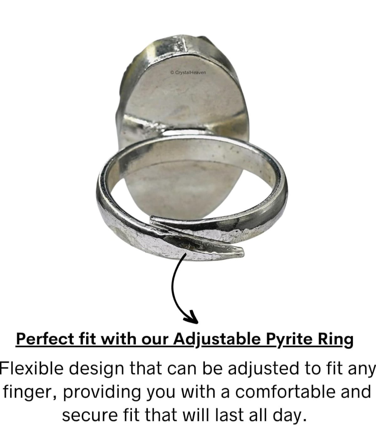 Pyrite Stone Original Ring - Certified Pyrite Ring for Women and Men - Real Pirate Stone Crystal Ring for Money, Wealth, Abundance and Success - Image 8