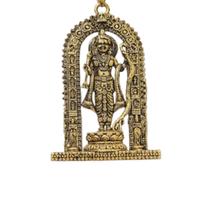 Ram Lalla Idol Ayodhya Brass Gold-plated pandant with chain for Men and Women