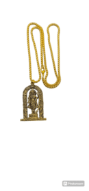 Ram Lalla Idol Ayodhya Brass Gold-plated pandant with chain for Men and Women