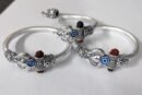 5 Mukhi Rudraksha Trishul Damroo Design Silver Plated Shiva three eye Oxidised Kada