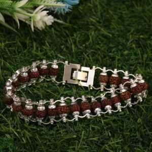 7 mukhi Silver Plated Modern Rudraksha Bracelet for men and women