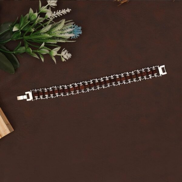 7 mukhi Silver Plated Modern Rudraksha Bracelet for men and women - Image 3