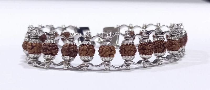 7 mukhi Silver Plated Modern Rudraksha Bracelet for men and women - Image 2