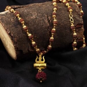Stylish Shiv Trishul Damaru Rudraksha Mala for man and woman